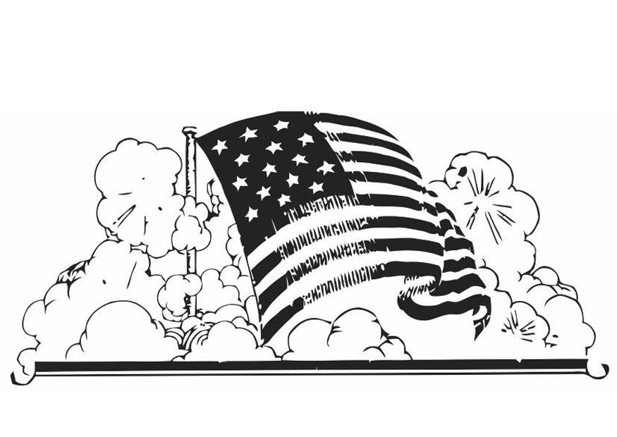 Dibujo Para Colorear Bandera De Estados Unidos Img 22585