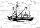 Dibujos para colorear Barco pesquero, barco