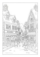 dibujo-para-colorear Compras en el pueblo
