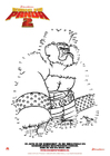 dibujo-para-colorear conecta los puntos - Kung Fu Panda 2