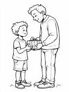 dibujo-para-colorear Día del padre con paquete