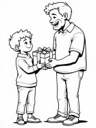 dibujo-para-colorear Día del padre hijo y padre