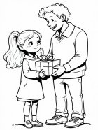 dibujo-para-colorear Día del padre padre e hija