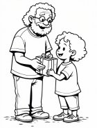 dibujo-para-colorear Día del padre, padre e hijo