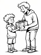 dibujo-para-colorear Día del padre padre e hijo