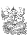 Dibujos para colorear dios hindú Ganesha