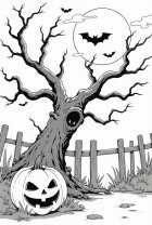 dibujo-para-colorear Escena de Halloween