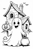 dibujo-para-colorear Fantasma de Halloween