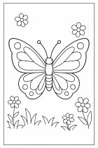 dibujo-para-colorear mariposa con flores