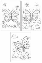 dibujo-para-colorear mariposas en el jardín