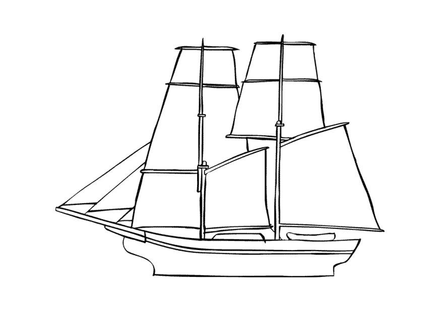 barco velero Dibujo para colorear barco velero