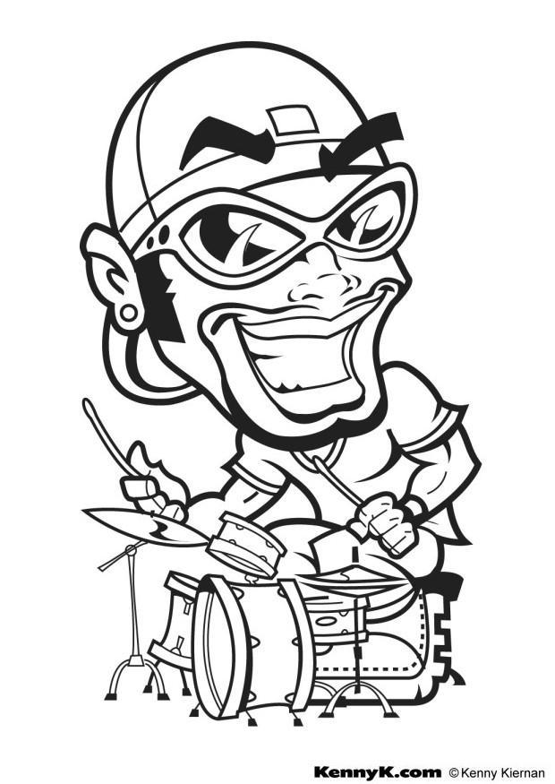 baterAa de hip hop Dibujo para colorear baterAa de hip hop