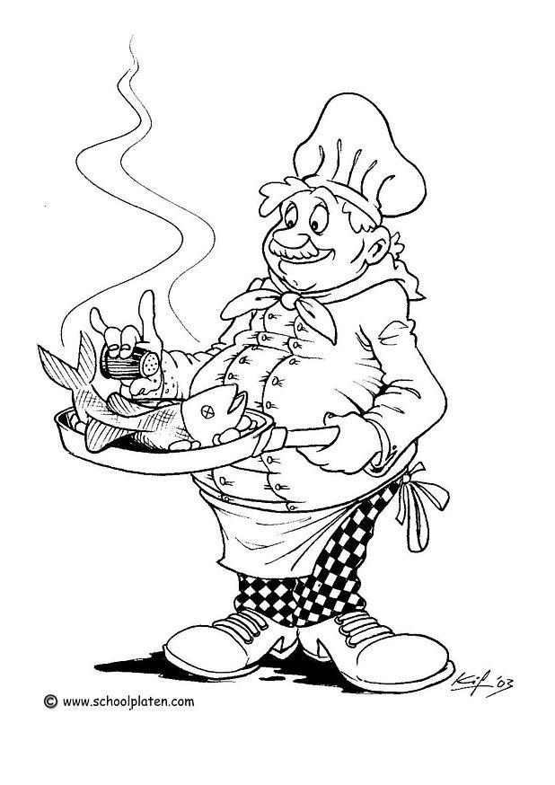 cocinero Dibujo para colorear cocinero