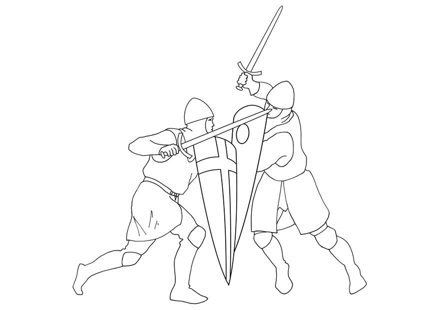 lucha de espadas Dibujo para colorear lucha de espadas
