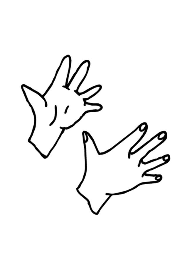 manos Dibujo para colorear manos