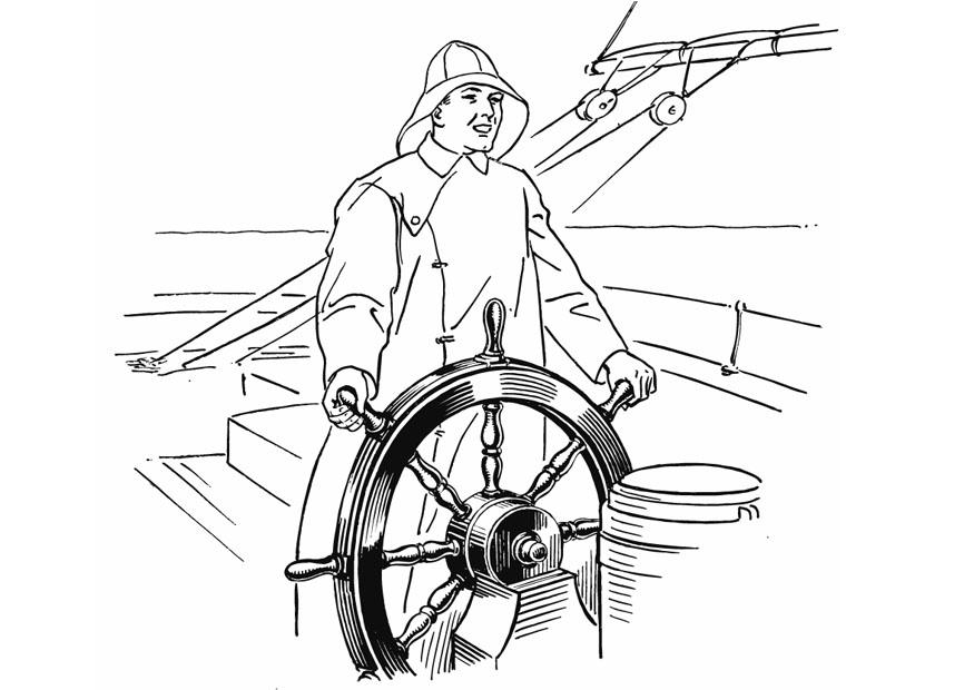marinero en timA³n Dibujo para colorear marinero en timA³n