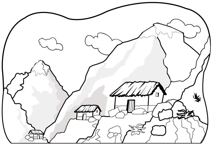 montanas Dibujo para colorear montanas