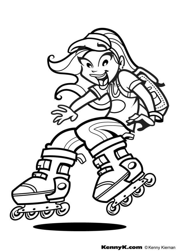 patines de ruedas Dibujo para colorear patines de ruedas