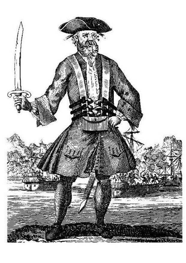 pirata -barbanegra Dibujo para colorear pirata -barbanegra
