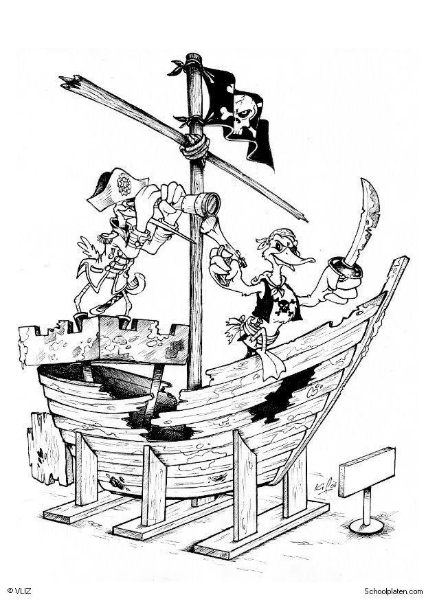piratas- barco pirata Dibujo para colorear piratas- barco pirata