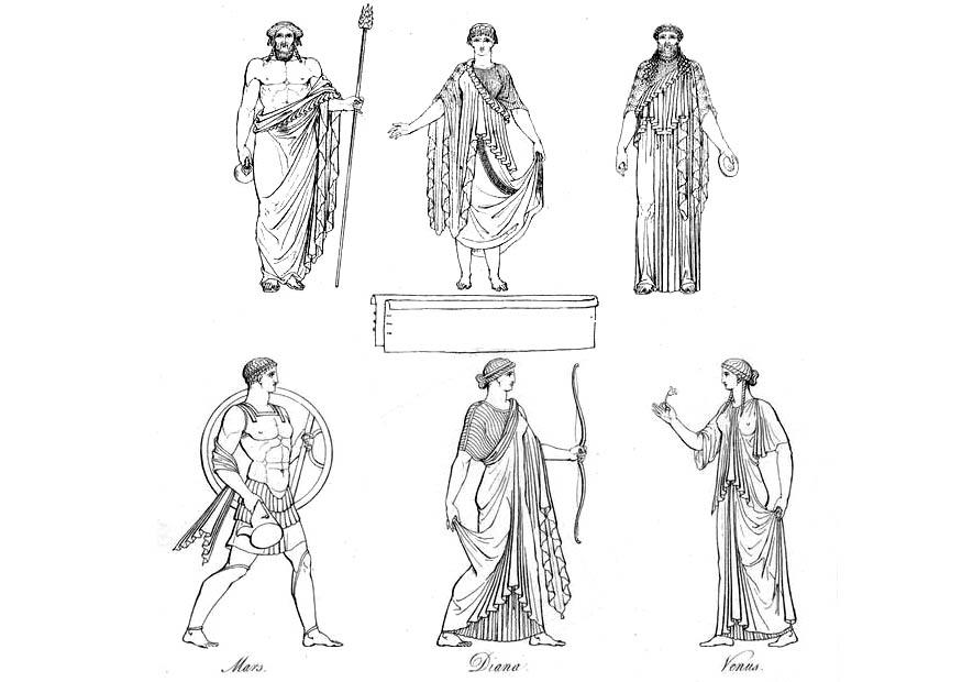 sacerdotes griegos y dioses Dibujo para colorear sacerdotes griegos y dioses