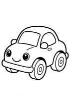 dibujo-para-colorear coche alegre