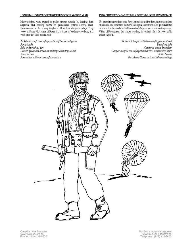 Dibujo para colorear Comando de paracaidistas de la segunda guerra mundial  - Dibujos Para Imprimir Gratis - Img 4230
