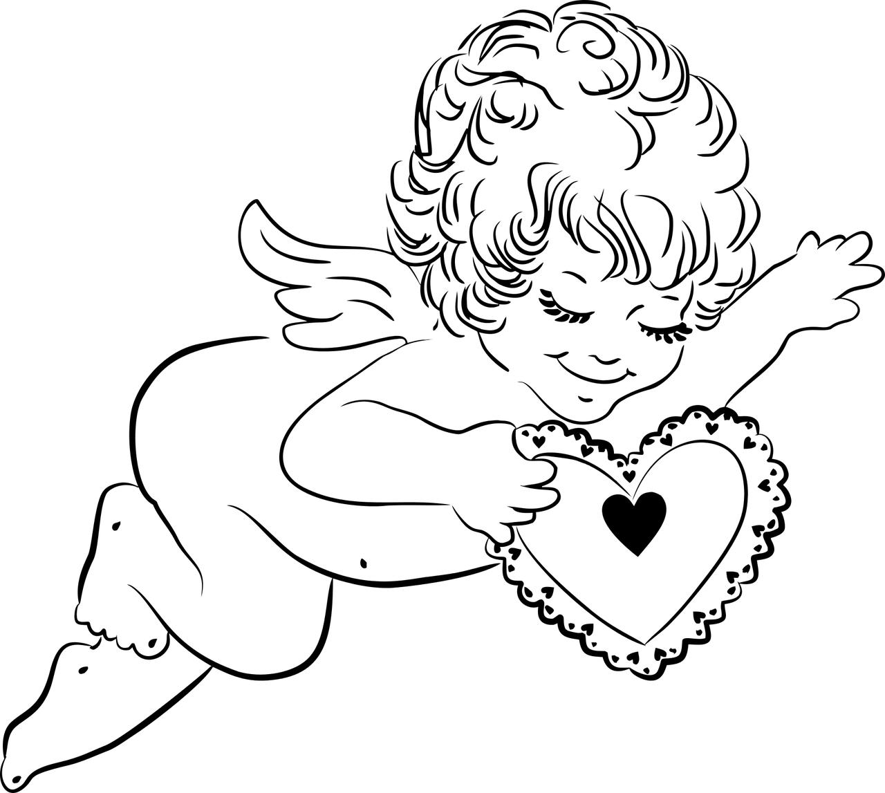 Esquema De Cupido Para Colorear Imprimir E Dibujar Dibujos Colorear Com