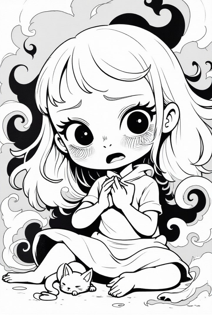 dibujo-para-colorear miedo