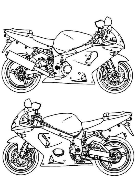 Dibujo de motocicleta para colorear: mejores páginas web