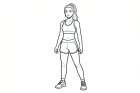 dibujo-para-colorear mujer con ropa deportiva