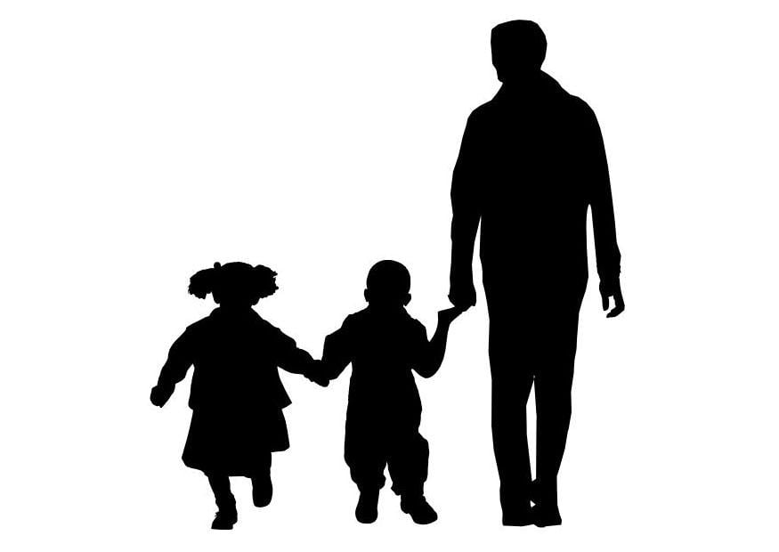 Dibujo para colorear padre con hijo e hija - Dibujos Para Imprimir Gratis -  Img 26158