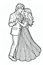 dibujo-para-colorear pareja bailando