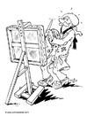 dibujo-para-colorear Pintor de arte