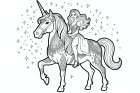 dibujo-para-colorear Princesa montada en un unicornio